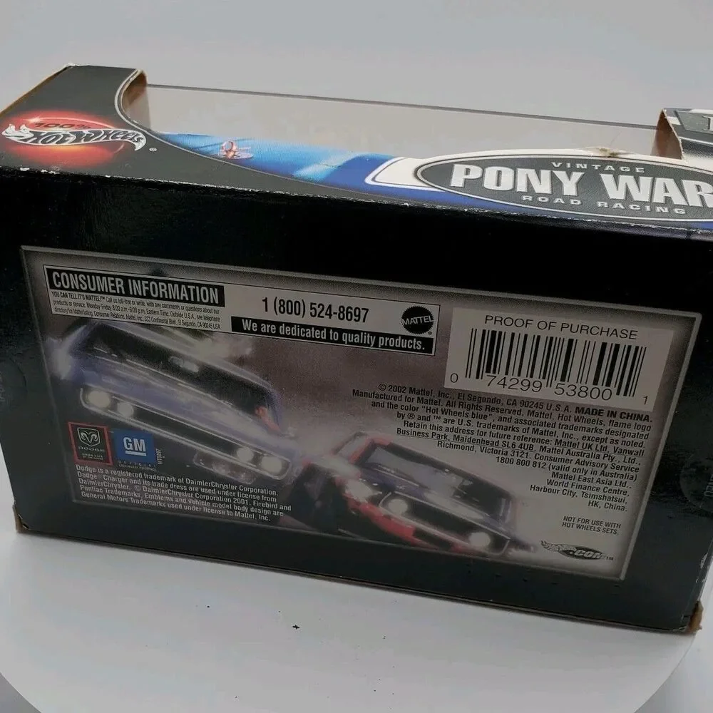 Hot Wheels 2002 100% Pony Wars Vintage Road Racing ’70 Charger & ’70 Firebird